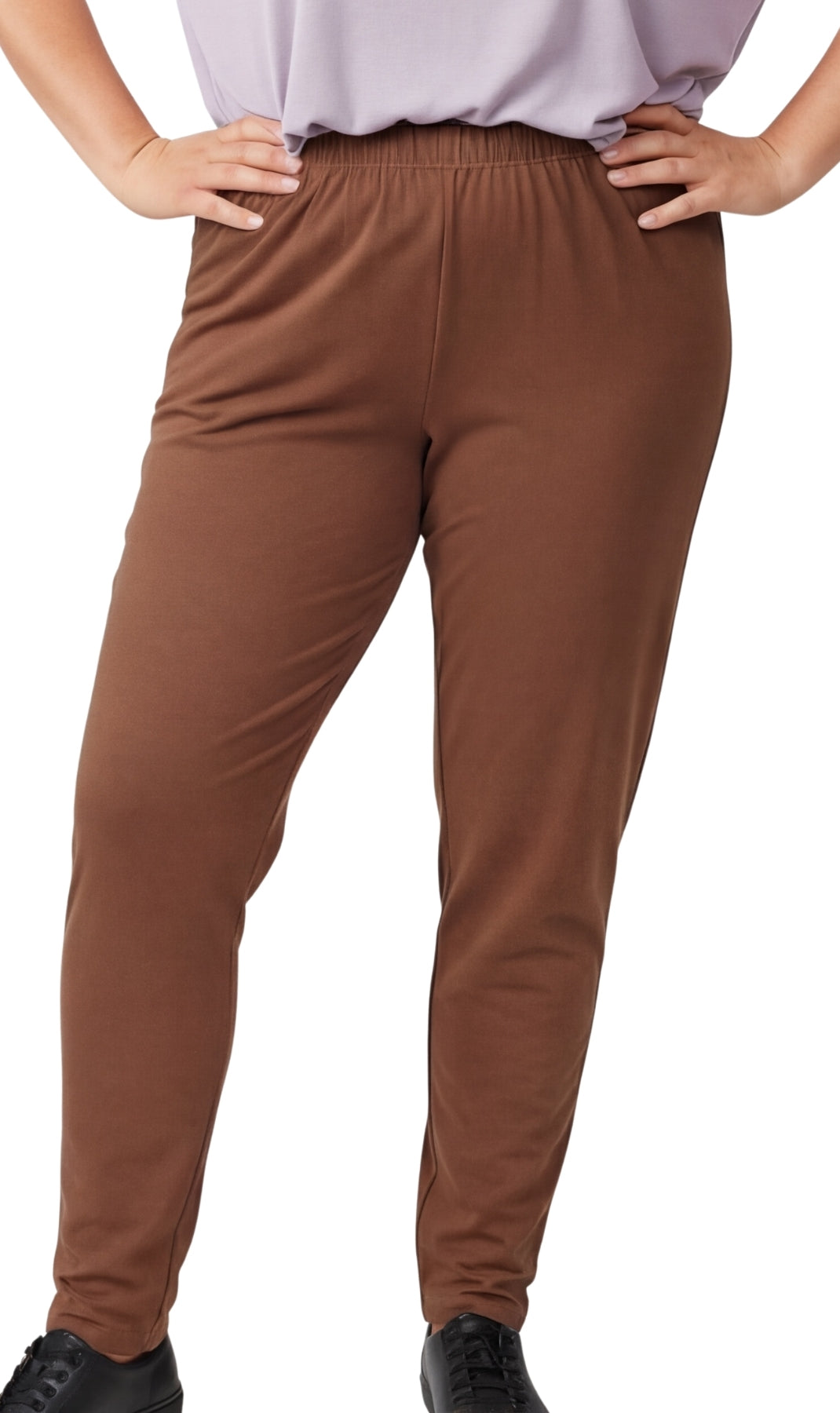 Women's Premium Cotton Stretch High-Waisted Black Leggings - Dressy Comfort in an Everyday Essential