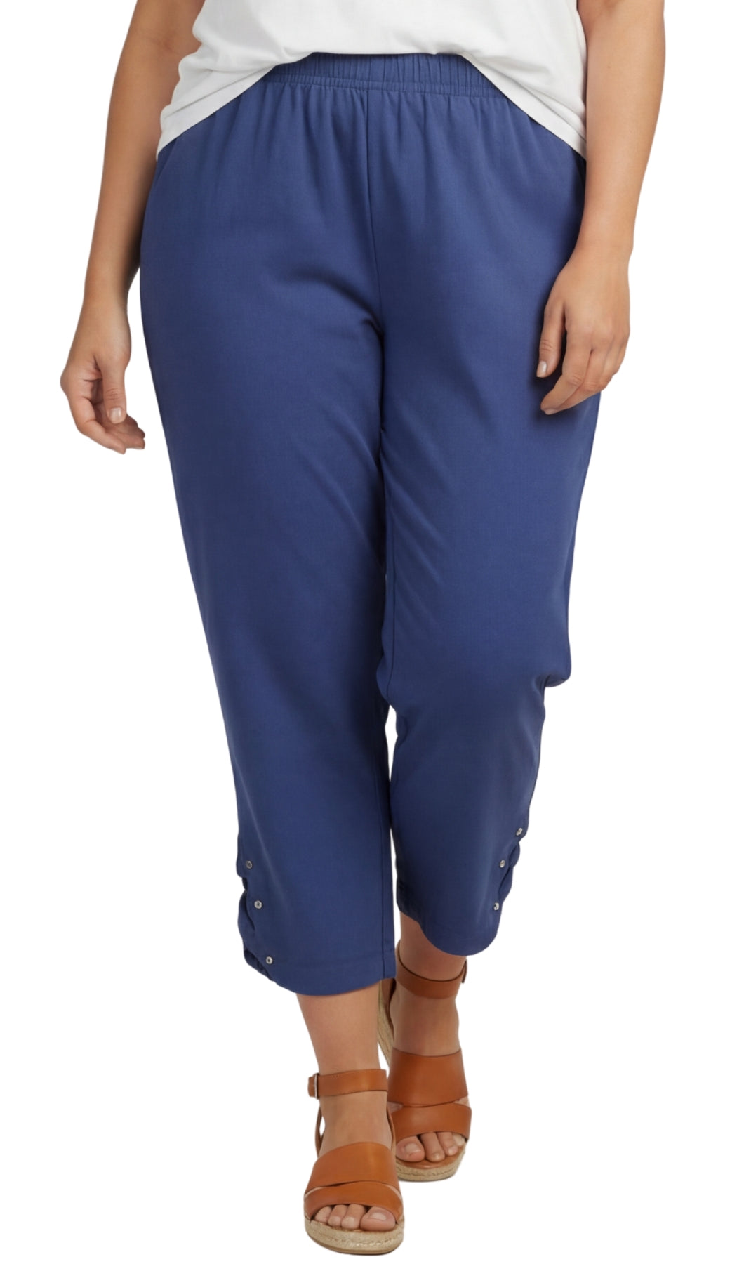 Women’s Lightweight Capris with Studded Hem Detail