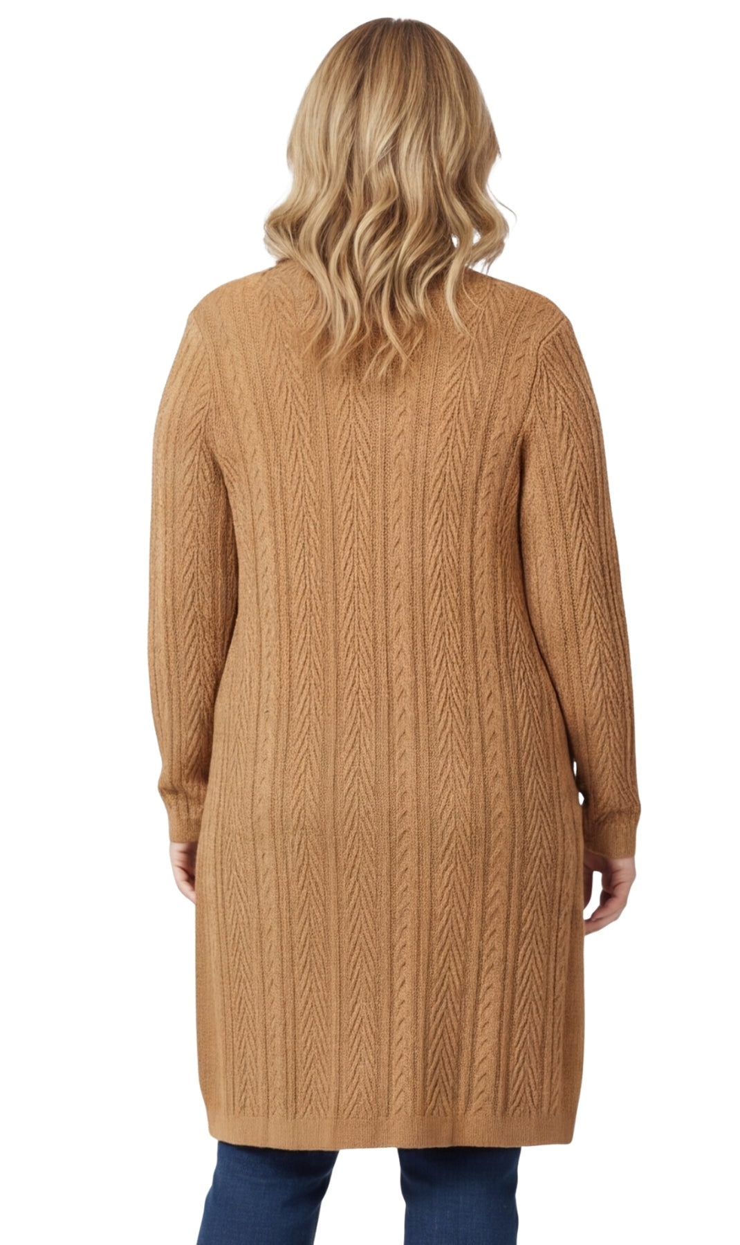 Women's Cable Knit Duster Sweater with Pockets Effortless Longline Cardigan for Everyday Warmth