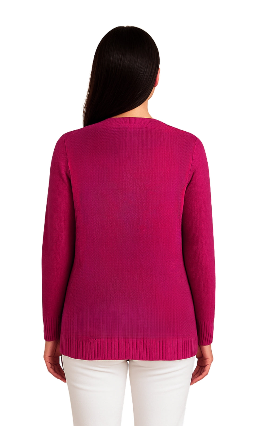 Women's Open Front Curved Hem Pointelle Shrug in Soft Acrylic