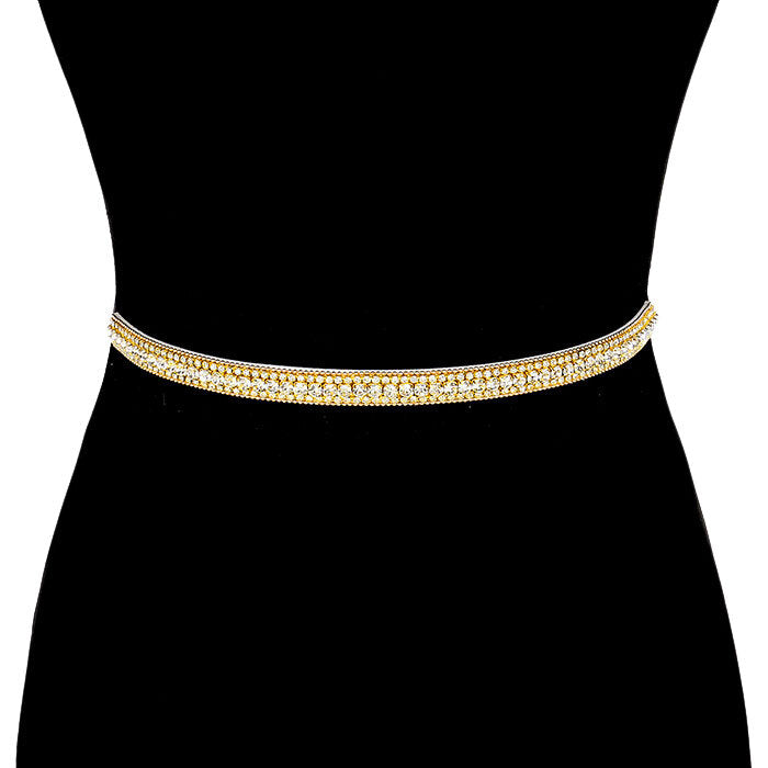 Rhinestone Sash Ribbon Bridal Wedding Belt Headband