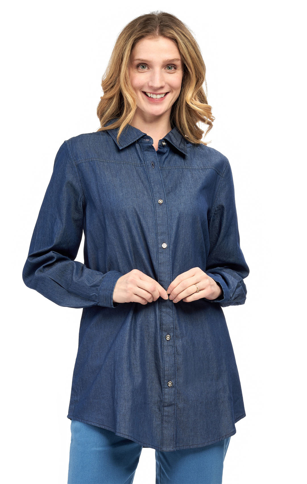 Women's Long Sleeve Denim Tunic Top - An All Season Wear