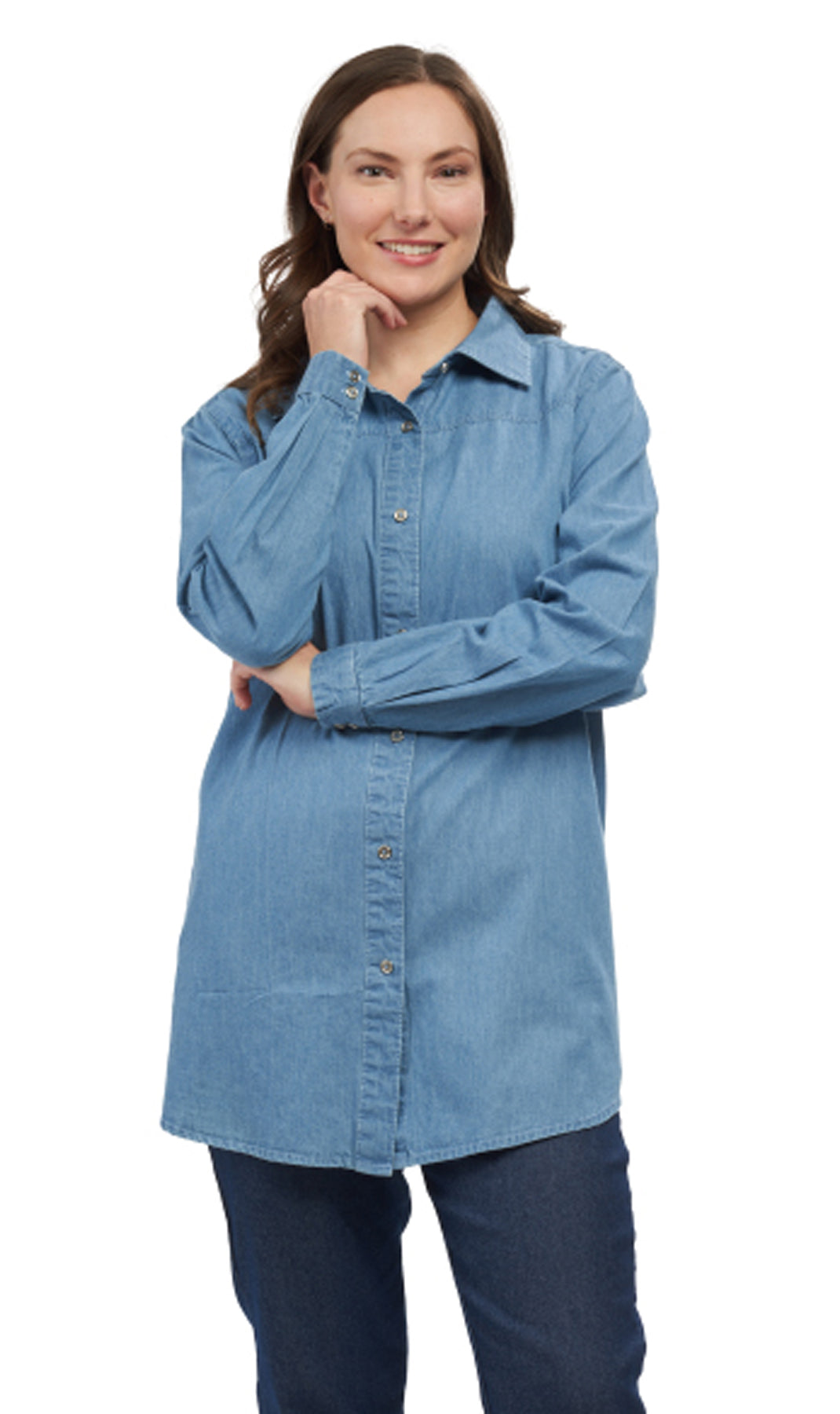 Women's Long Sleeve Denim Tunic Top - An All Season Wear